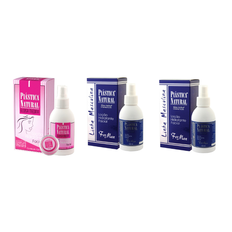 Plástica Natural 2 loções masculinas + 1 Loção feminina