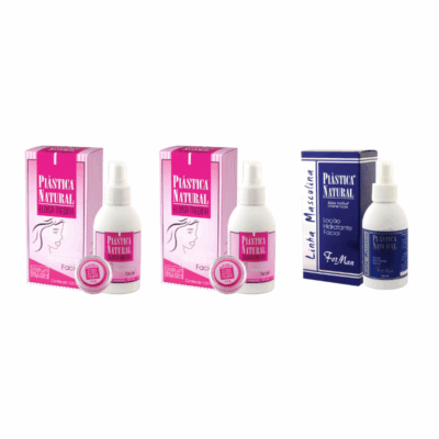 Plástica Natural 2 loções Femininas + 1 Loção Masculina