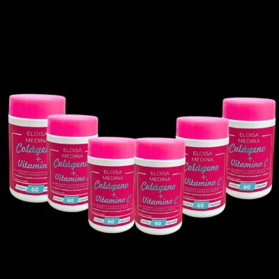 Colágeno + Vitamina C Eloisa Medina 60 cápsulas kit 6 unidades